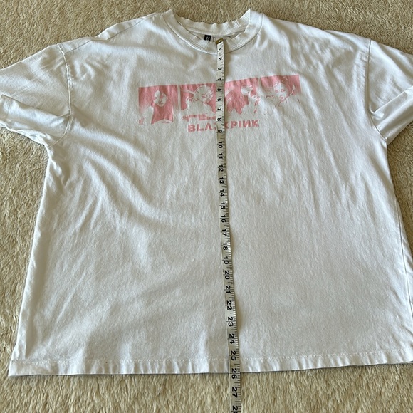 Black Pink short sleeve shirt white and pink size large - Picture 12 of 16